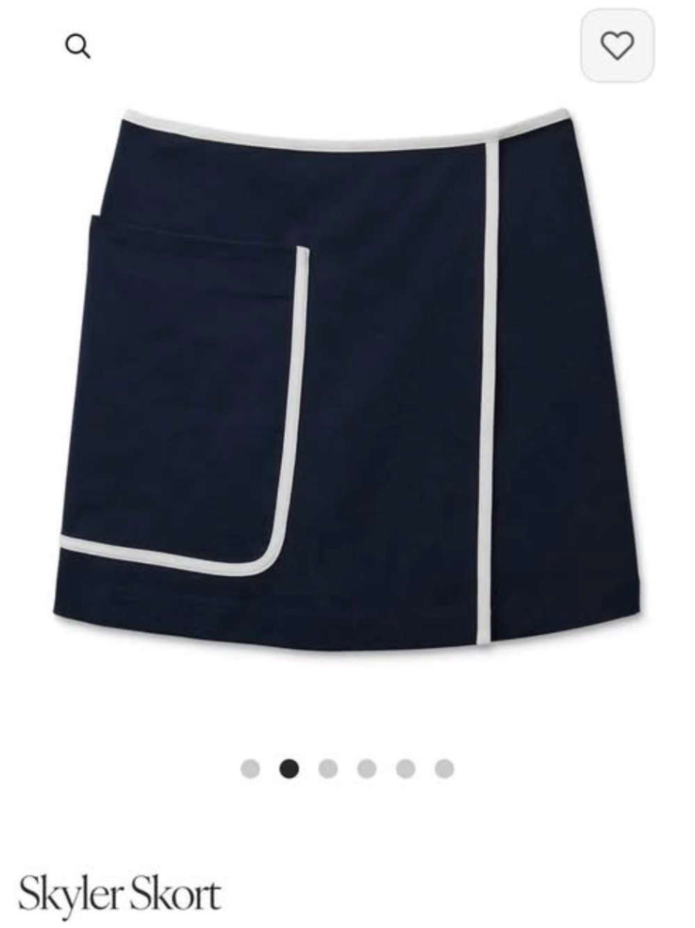 #6932 cabi Skyler Skort. NWT. Size 6. Navy with White Trim. Retails $109